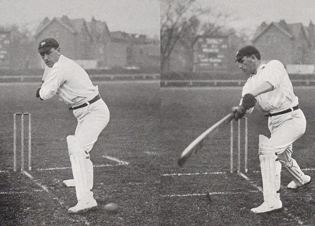 Wilfred Rhodes batting