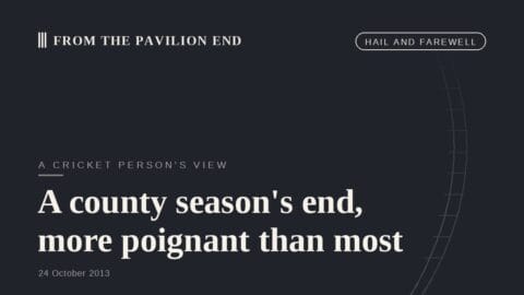A county season's end, more poignant than most