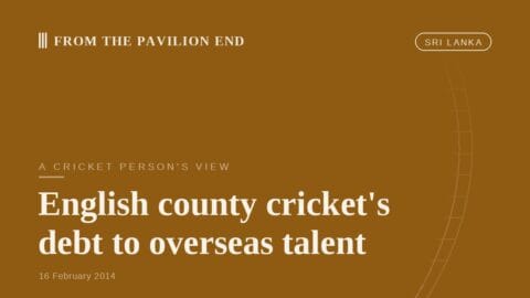 English county cricket's debt to overseas talent
