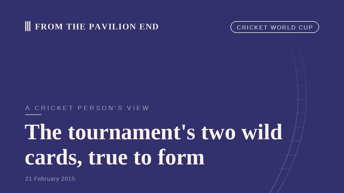 The tournament's two wild cards, true to form