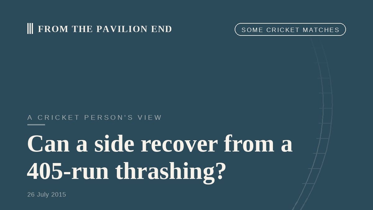 Can a side recover from a 405-run thrashing?