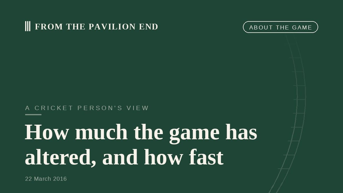 How much the game has altered, and how fast