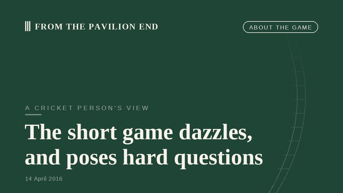 The short game dazzles, and poses hard questions