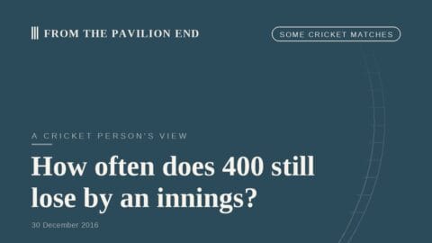 How often does 400 still lose by an innings?
