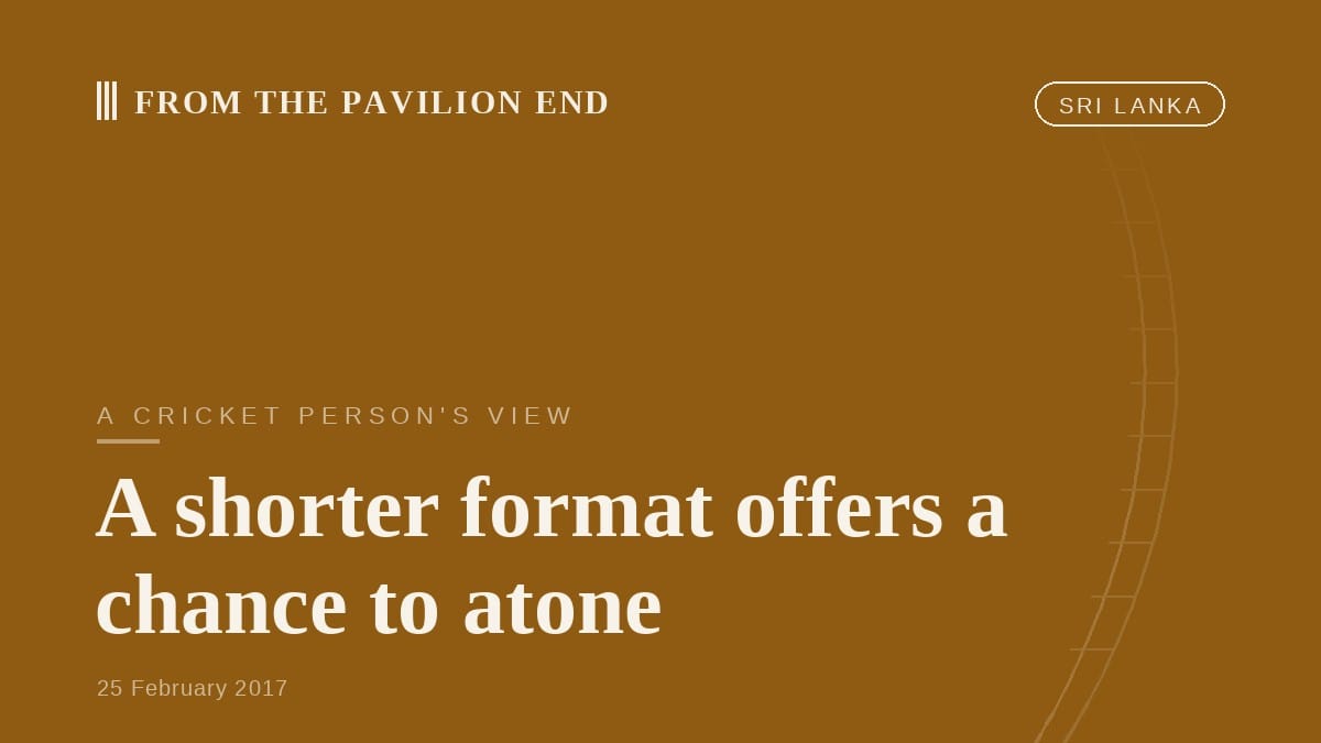 A shorter format offers a chance to atone