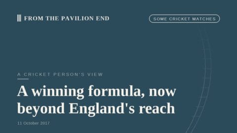 A winning formula, now beyond England's reach