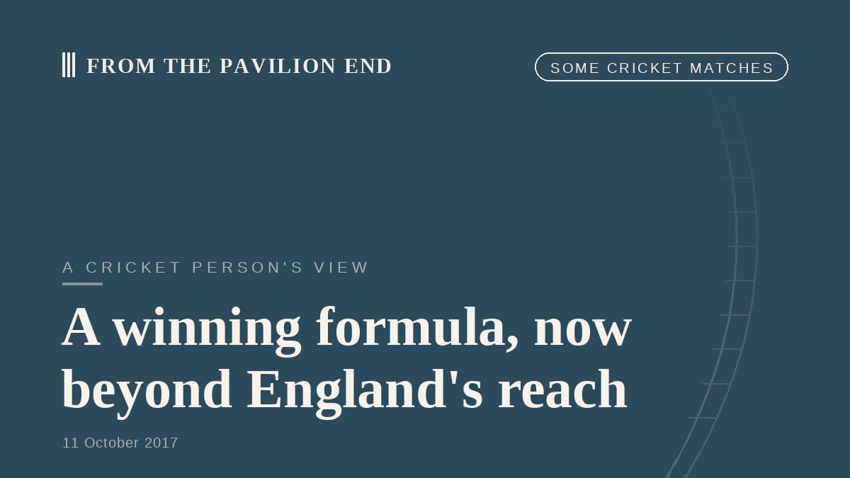A winning formula, now beyond England's reach