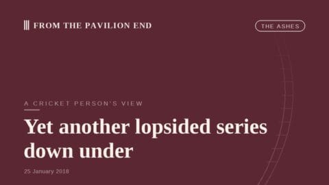 Yet another lopsided series down under