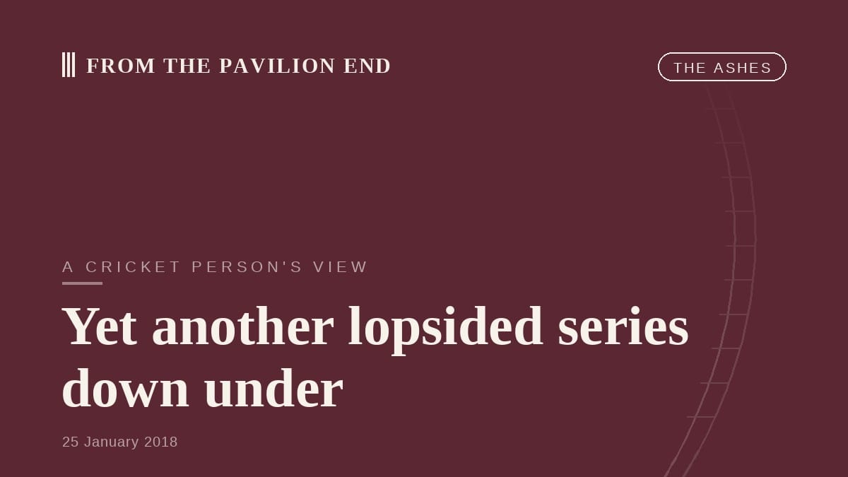 Yet another lopsided series down under