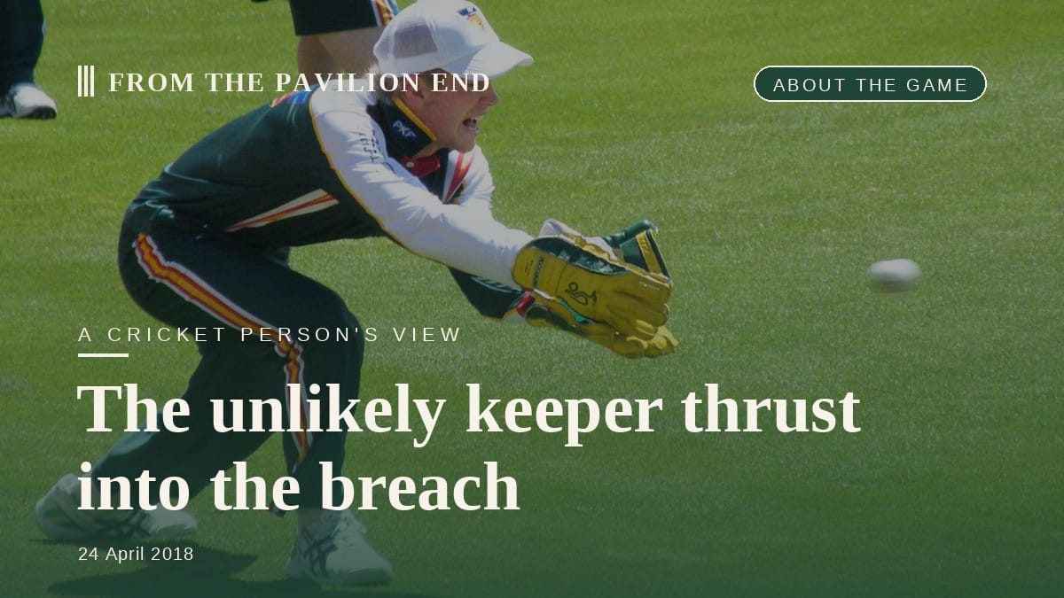 The unlikely keeper thrust into the breach