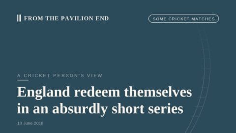 England redeem themselves in an absurdly short series