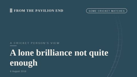 A lone brilliance not quite enough