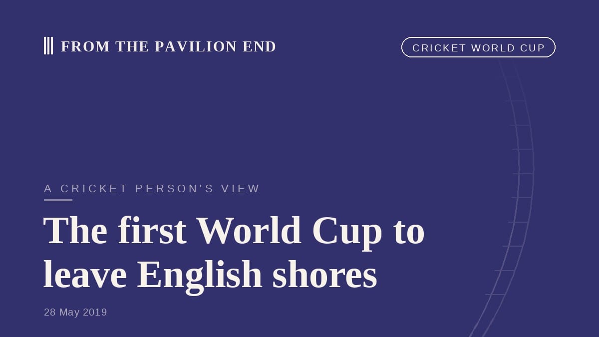 The first World Cup to leave English shores