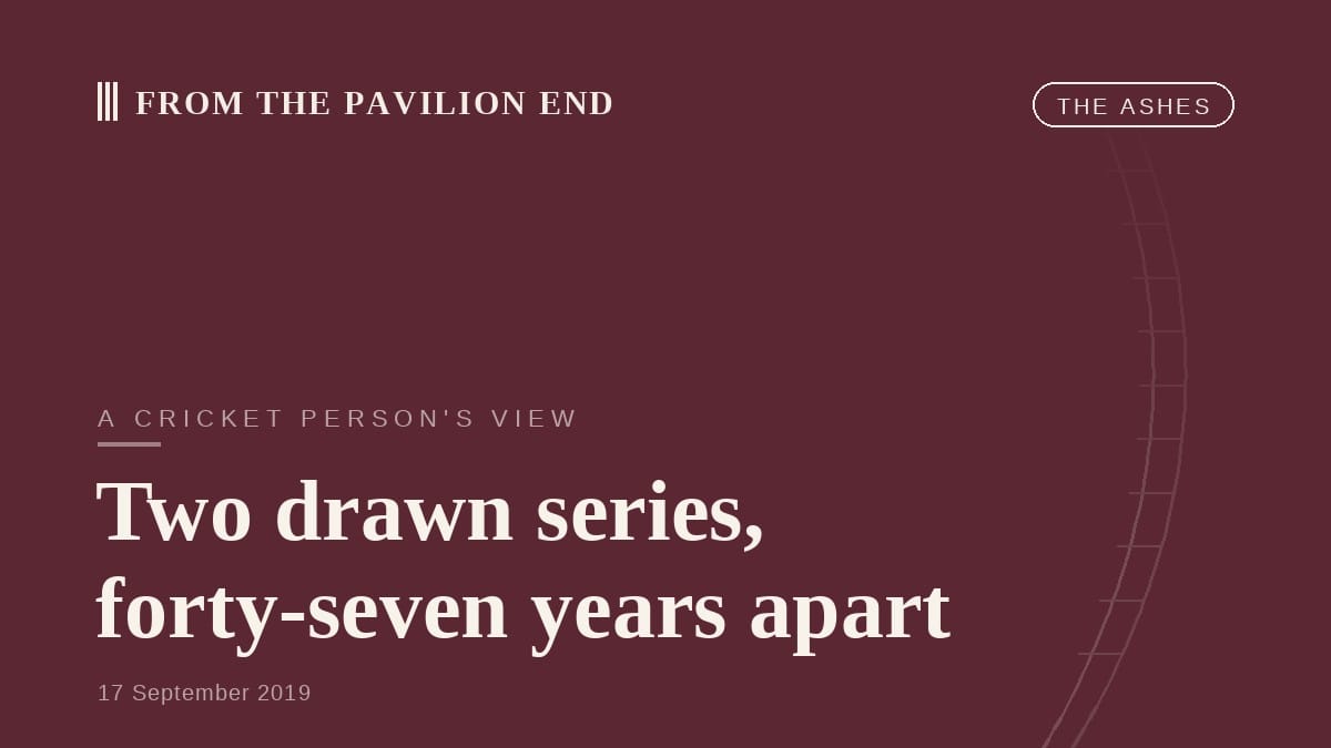 Two drawn series, forty-seven years apart