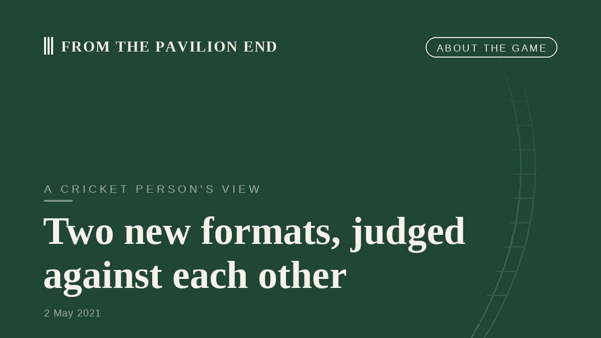 Two new formats, judged against each other