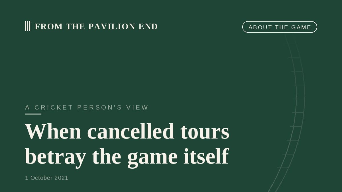 When cancelled tours betray the game itself