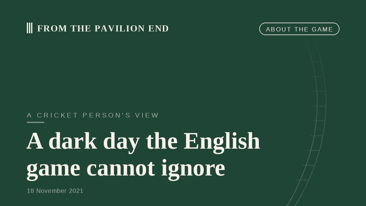 A dark day the English game cannot ignore