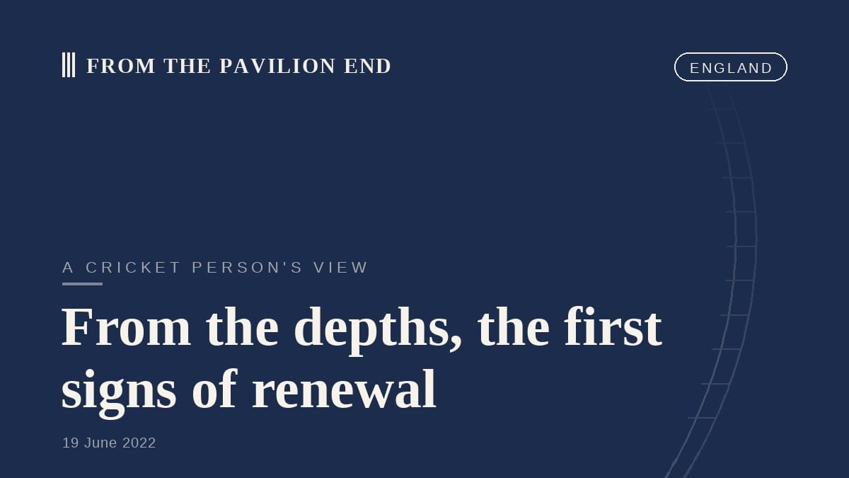 From the depths, the first signs of renewal