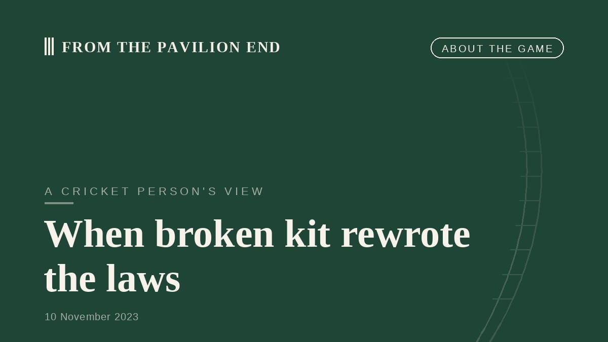 When broken kit rewrote the laws