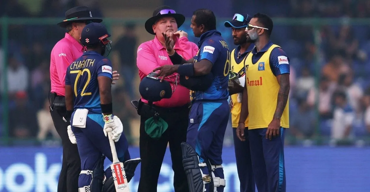 Angelo mathews timed out