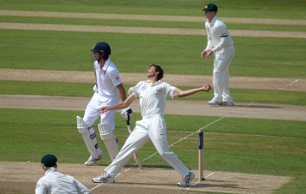 Ashton Agar bowling