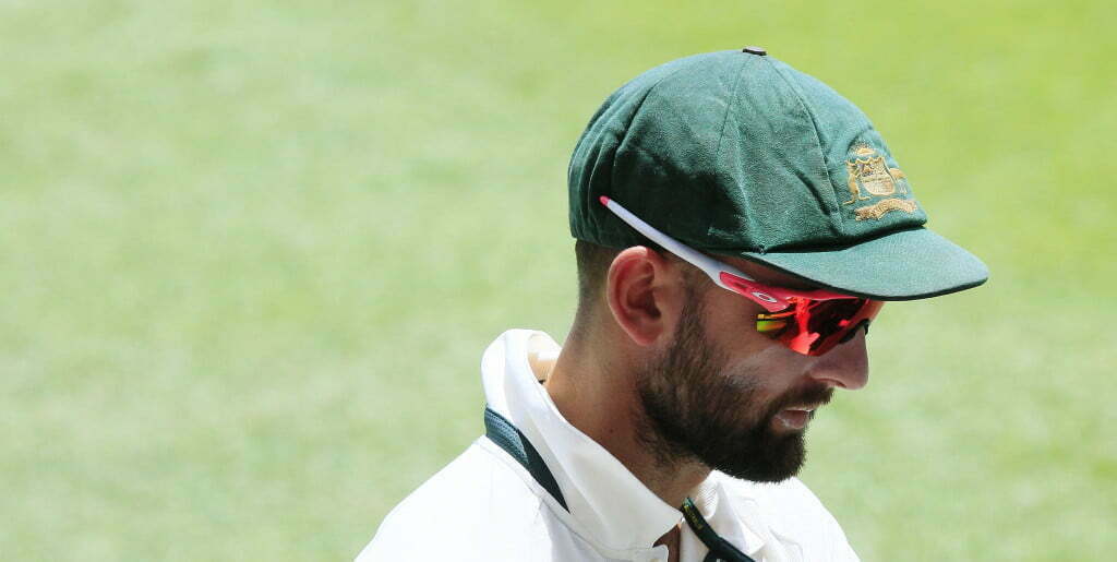 Close up of Nathan Lyon